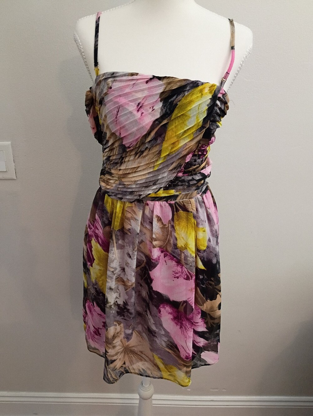 Chelsea & Violet Pink, Yellow & Black Floral Mini Dress